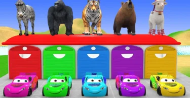 Long Slide Game with Cow Elephant Gorilla Hippopotamus Tiger 3d Animal Game Funny 3d Animals - ترندات مصر