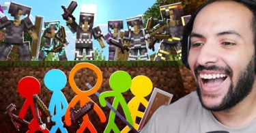 ماين كرافت ولكن اشخاص غرباء داخل اللعبة وكل العالم خرب بسبب جلتش ( تحدي الضحك )🔥🔥