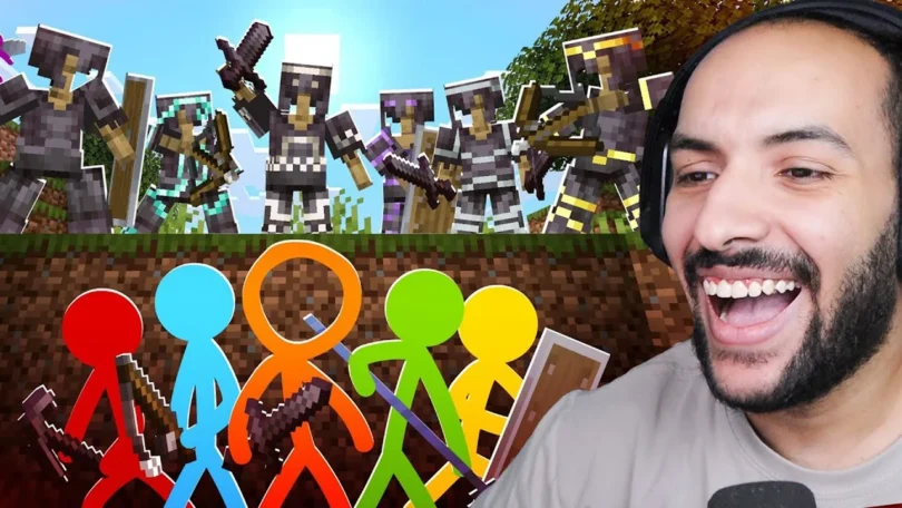 ماين كرافت ولكن اشخاص غرباء داخل اللعبة وكل العالم خرب بسبب جلتش ( تحدي الضحك )🔥🔥