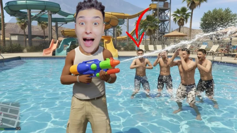 مسدس جديد فى الملاهى المائية !!