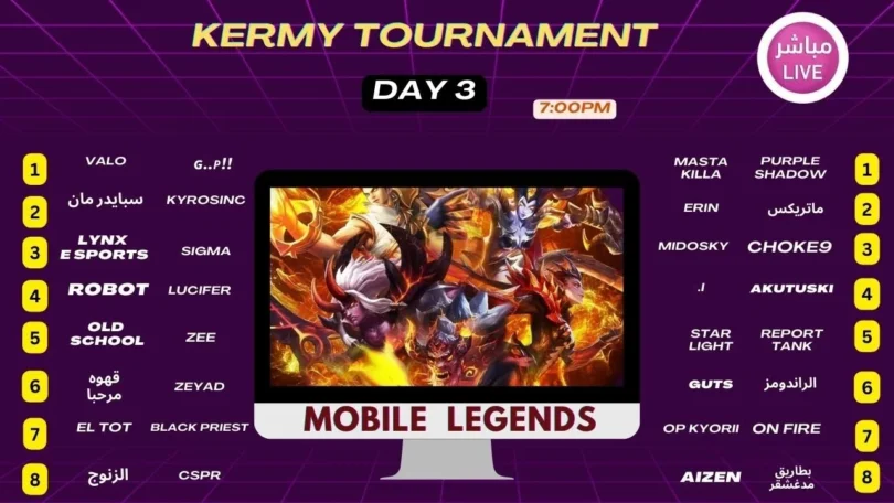 ثالث ايام البطوله الفشيخه في لعبه موبايل ليجيند مع المعلق الكبير كيرمي الفشيخ