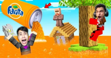 الهروب مع صديقي عبدة ماندو من تسونامي الفانتا الخطير .. في ماين كرافت 🤣