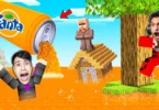 الهروب مع صديقي عبدة ماندو من تسونامي الفانتا الخطير .. في ماين كرافت 🤣