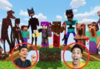 ام كامل عمل فيا مقلب في لعبه ماين كرافت ودخلني تحدي بقاء ليله واحده مع جميع المخلوقات😱 | minecraft