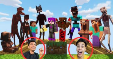 ام كامل عمل فيا مقلب في لعبه ماين كرافت ودخلني تحدي بقاء ليله واحده مع جميع المخلوقات😱 | minecraft