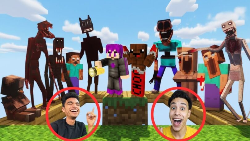 ام كامل عمل فيا مقلب في لعبه ماين كرافت ودخلني تحدي بقاء ليله واحده مع جميع المخلوقات😱 | minecraft