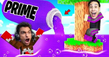 الهروب مع صديقي عبدة ماندو من تسونامي البرايم المرعب .. في ماين كرافت 🤣
