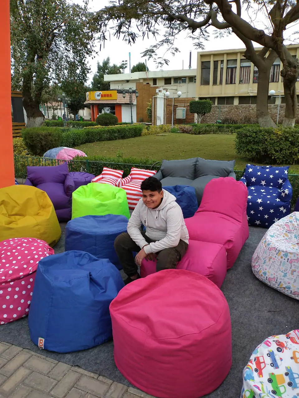 Bomba Now Bean Bag Collection - Colorful Outdoor Variety Bomba Now colorful bean bags collection - outdoor display of variety beanbags Egypt