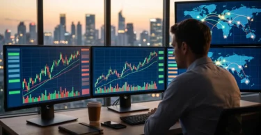 متداول يتابع الأسواق العالمية والرسوم البيانية عبر منصة وارن بوي و سميث